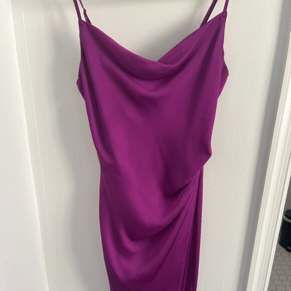 Etiquette Pink-Purple Slip Dress with Slit - Picture 1 of 5